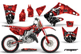Graphics Kit Decal Wrap + # Plates For Honda CR125R CR250R 2002-2008 REAPER RED