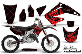Graphics Kit Decal Wrap + # Plates For Honda CR125R CR250R 2002-2008 RELOADED RED BLACK-atv motorcycle utv parts accessories gear helmets jackets gloves pantsAll Terrain Depot