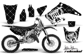 Graphics Kit Decal Wrap + # Plates For Honda CR125R CR250R 2002-2008 RELOADED WHITE BLACK-atv motorcycle utv parts accessories gear helmets jackets gloves pantsAll Terrain Depot