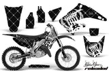 Graphics Kit Decal Wrap + # Plates For Honda CR125R CR250R 2002-2008 RELOADED WHITE BLACK