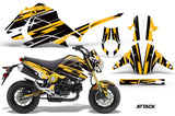Motorcycle Graphics Kit Decal Sticker Wrap For Honda GROM 125 2013-2016 ATTACK YELLOW