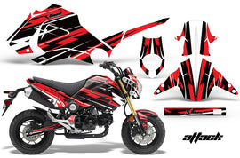 Motorcycle Graphics Kit Decal Sticker Wrap For Honda GROM 125 2013-2016 ATTACK RED-atv motorcycle utv parts accessories gear helmets jackets gloves pantsAll Terrain Depot