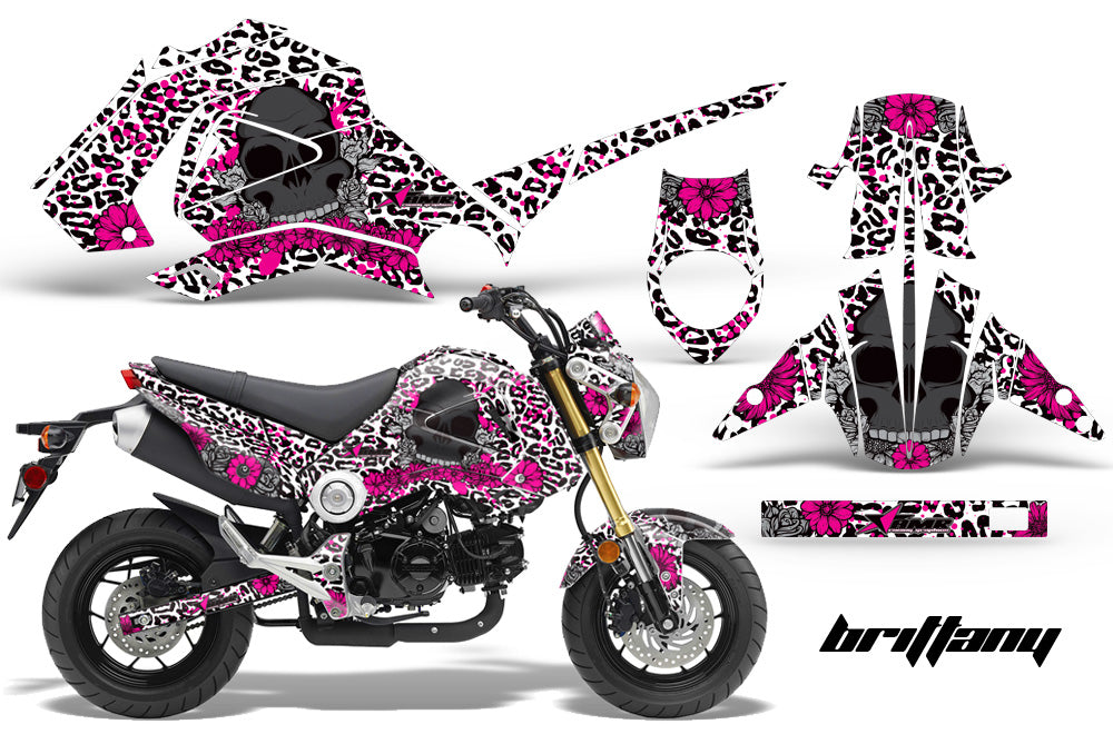 Motorcycle Graphics Kit Decal Sticker Wrap For Honda GROM 125 2013-2016 BRITTANY PINK WHITE-atv motorcycle utv parts accessories gear helmets jackets gloves pantsAll Terrain Depot