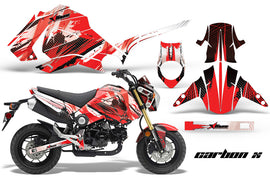 Motorcycle Graphics Kit Decal Sticker Wrap For Honda GROM 125 2013-2016 CARBONX RED-atv motorcycle utv parts accessories gear helmets jackets gloves pantsAll Terrain Depot
