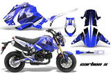 Motorcycle Graphics Kit Decal Sticker Wrap For Honda GROM 125 2013-2016 CARBONX BLUE