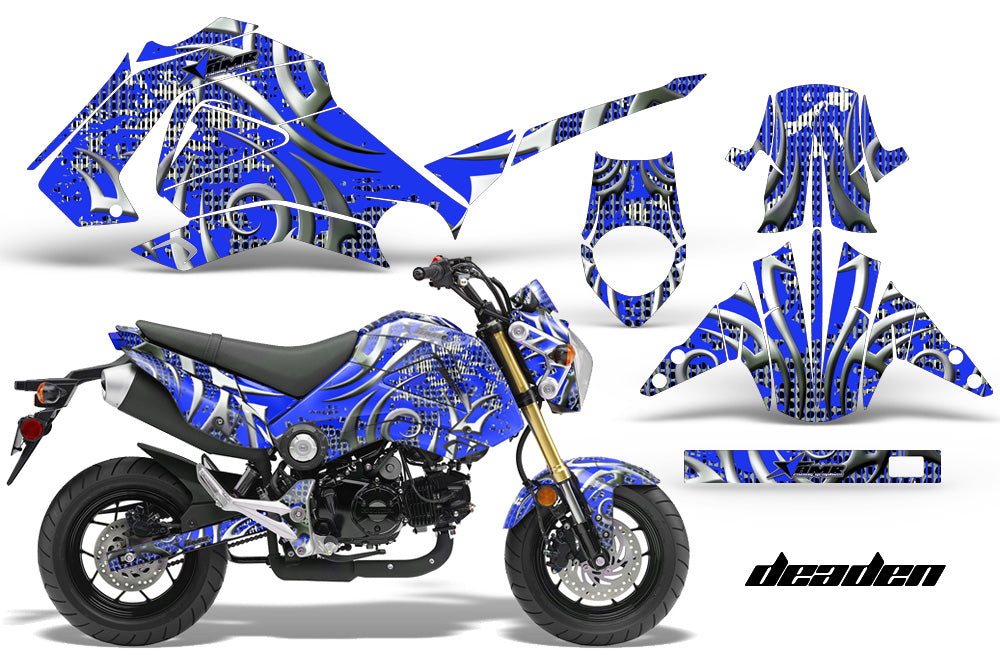 Motorcycle Graphics Kit Decal Sticker Wrap For Honda GROM 125 2013-2016 DEADEN BLUE-atv motorcycle utv parts accessories gear helmets jackets gloves pantsAll Terrain Depot