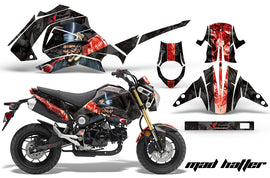 Motorcycle Graphics Kit Decal Sticker Wrap For Honda GROM 125 2013-2016 HATTER RED BLACK-atv motorcycle utv parts accessories gear helmets jackets gloves pantsAll Terrain Depot