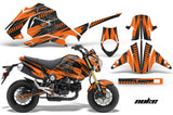 Motorcycle Graphics Kit Decal Sticker Wrap For Honda GROM 125 2013-2016 NUKE ORANGE BLACK