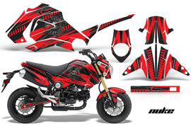 Motorcycle Graphics Kit Decal Sticker Wrap For Honda GROM 125 2013-2016 NUKE RED BLACK-atv motorcycle utv parts accessories gear helmets jackets gloves pantsAll Terrain Depot