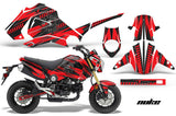 Motorcycle Graphics Kit Decal Sticker Wrap For Honda GROM 125 2013-2016 NUKE RED BLACK