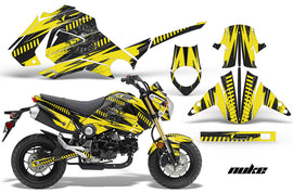 Motorcycle Graphics Kit Decal Sticker Wrap For Honda GROM 125 2013-2016 NUKE YELLOW BLACK-atv motorcycle utv parts accessories gear helmets jackets gloves pantsAll Terrain Depot