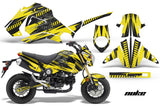 Motorcycle Graphics Kit Decal Sticker Wrap For Honda GROM 125 2013-2016 NUKE YELLOW BLACK
