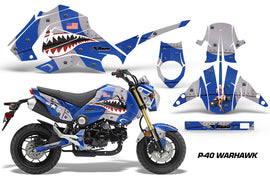 Motorcycle Graphics Kit Decal Sticker Wrap For Honda GROM 125 2013-2016 WARHAWK BLUE-atv motorcycle utv parts accessories gear helmets jackets gloves pantsAll Terrain Depot