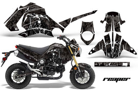 Motorcycle Graphics Kit Decal Sticker Wrap For Honda GROM 125 2013-2016 REAPER BLACK-atv motorcycle utv parts accessories gear helmets jackets gloves pantsAll Terrain Depot