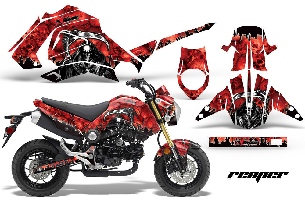 Motorcycle Graphics Kit Decal Sticker Wrap For Honda GROM 125 2013-2016 REAPER RED-atv motorcycle utv parts accessories gear helmets jackets gloves pantsAll Terrain Depot