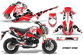 Motorcycle Graphics Kit Decal Sticker Wrap For Honda GROM 125 2013-2016 STREET STAR RED-atv motorcycle utv parts accessories gear helmets jackets gloves pantsAll Terrain Depot