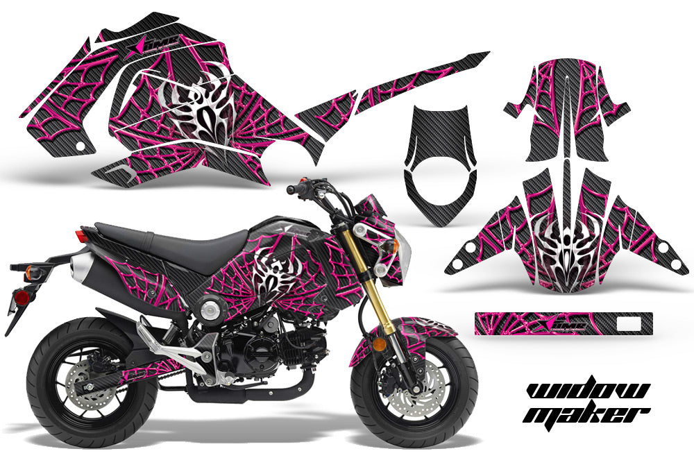 Motorcycle Graphics Kit Decal Sticker Wrap For Honda GROM 125 2013-2016 WIDOW PINK BLACK-atv motorcycle utv parts accessories gear helmets jackets gloves pantsAll Terrain Depot