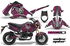 Motorcycle Graphics Kit Decal Sticker Wrap For Honda GROM 125 2013-2016 WIDOW PINK BLACK-atv motorcycle utv parts accessories gear helmets jackets gloves pantsAll Terrain Depot
