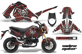 Motorcycle Graphics Kit Decal Sticker Wrap For Honda GROM 125 2013-2016 WIDOW RED BLACK-atv motorcycle utv parts accessories gear helmets jackets gloves pantsAll Terrain Depot