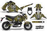 Motorcycle Graphics Kit Decal Sticker Wrap For Honda GROM 125 2013-2016 WIDOW YELLOW BLACK