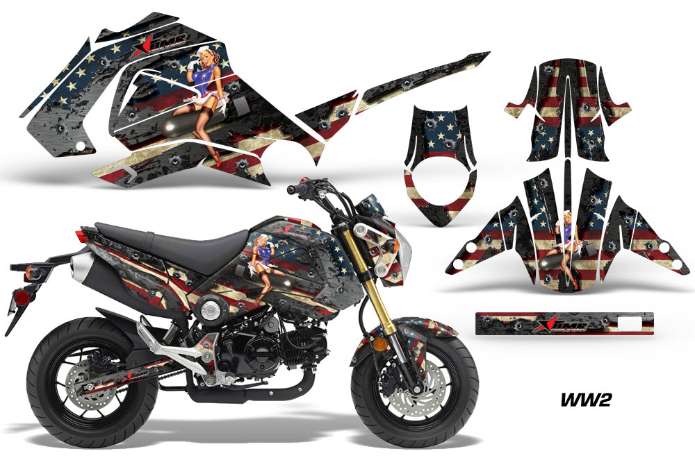 Motorcycle Graphics Kit Decal Sticker Wrap For Honda GROM 125 2013-2016 WW2 BOMBER-atv motorcycle utv parts accessories gear helmets jackets gloves pantsAll Terrain Depot
