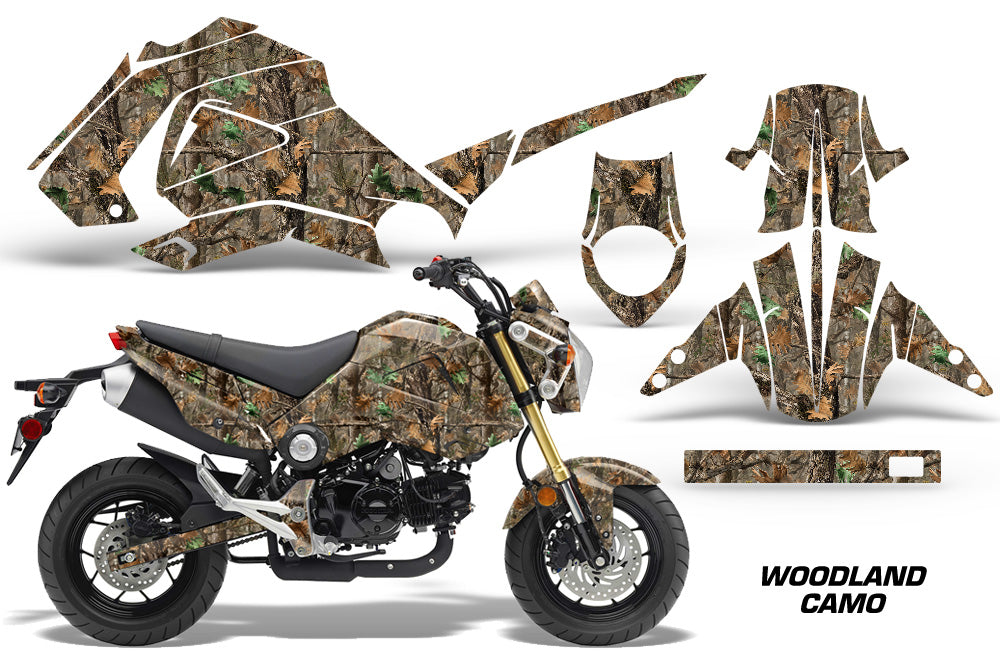 Motorcycle Graphics Kit Decal Sticker Wrap For Honda GROM 125 2013-2016 WOODLAND CAMO-atv motorcycle utv parts accessories gear helmets jackets gloves pantsAll Terrain Depot