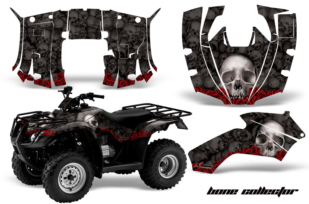 ATV Decal Graphics Kit Quad Wrap For Honda FourTrax Recon 2005-2018 BONES BLACK-atv motorcycle utv parts accessories gear helmets jackets gloves pantsAll Terrain Depot