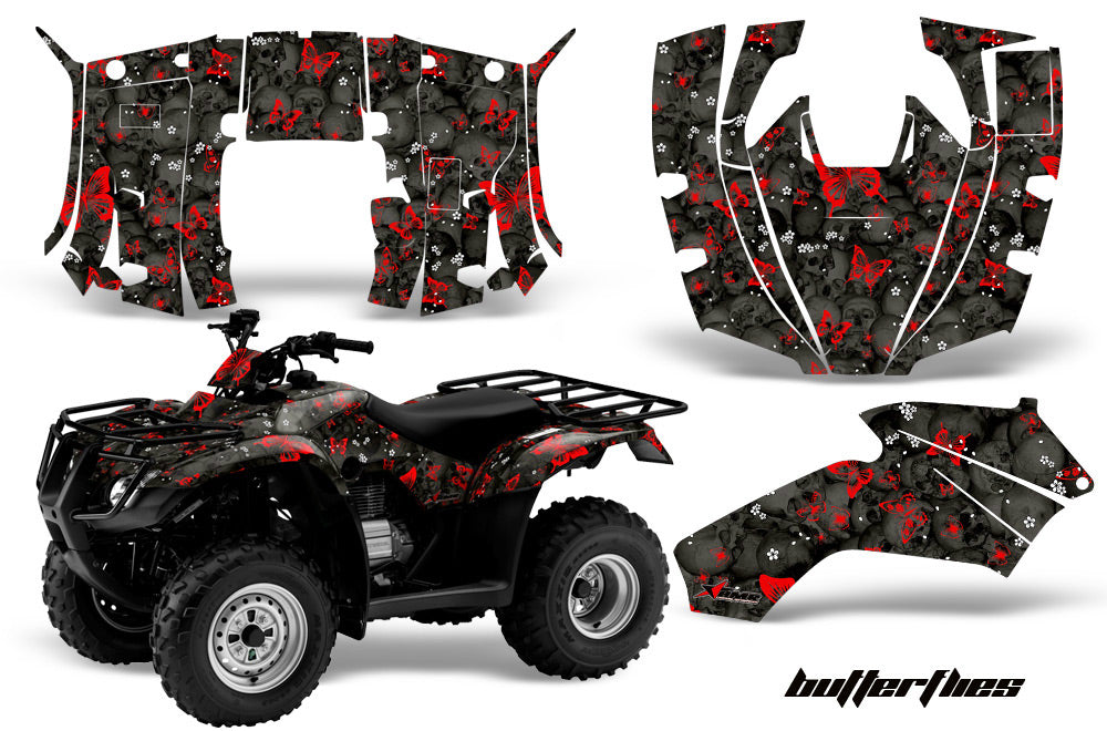 ATV Decal Graphics Kit Quad Wrap For Honda FourTrax Recon 2005-2018 BUTTERFLIES RED BLACK-atv motorcycle utv parts accessories gear helmets jackets gloves pantsAll Terrain Depot