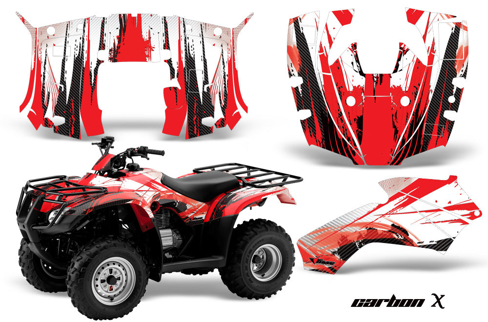 ATV Decal Graphics Kit Quad Wrap For Honda FourTrax Recon 2005-2018 CARBONX RED-atv motorcycle utv parts accessories gear helmets jackets gloves pantsAll Terrain Depot