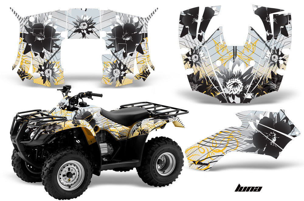 ATV Decal Graphics Kit Quad Wrap For Honda FourTrax Recon 2005-2018 LUNA YELLOW-atv motorcycle utv parts accessories gear helmets jackets gloves pantsAll Terrain Depot