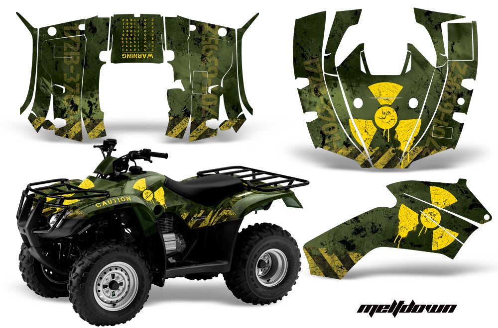 ATV Decal Graphics Kit Quad Wrap For Honda FourTrax Recon 2005-2018 MELTDOWN YELLOW GREEN-atv motorcycle utv parts accessories gear helmets jackets gloves pantsAll Terrain Depot