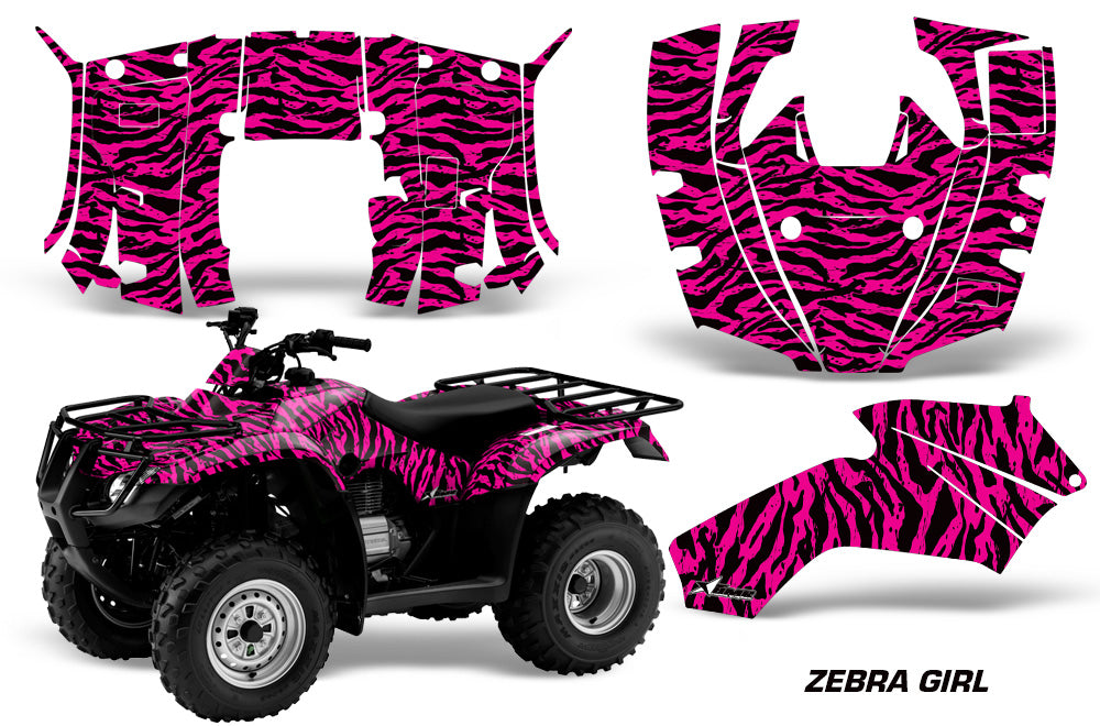 ATV Decal Graphics Kit Quad Wrap For Honda FourTrax Recon 2005-2018 ZEBRAP PINK-atv motorcycle utv parts accessories gear helmets jackets gloves pantsAll Terrain Depot
