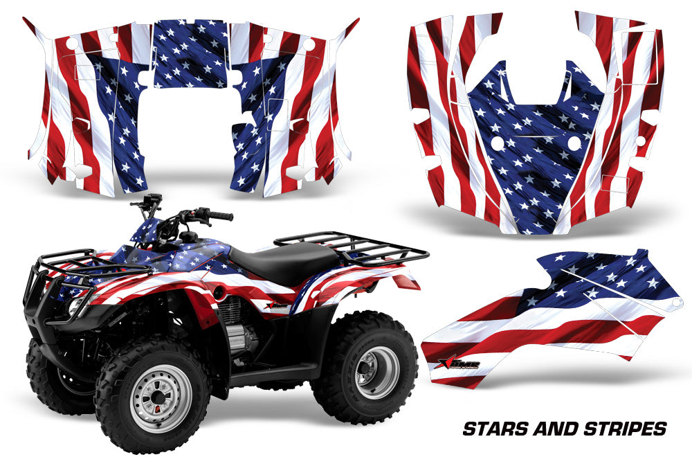 ATV Decal Graphics Kit Quad Wrap For Honda FourTrax Recon 2005-2018 USA FLAG-atv motorcycle utv parts accessories gear helmets jackets gloves pantsAll Terrain Depot