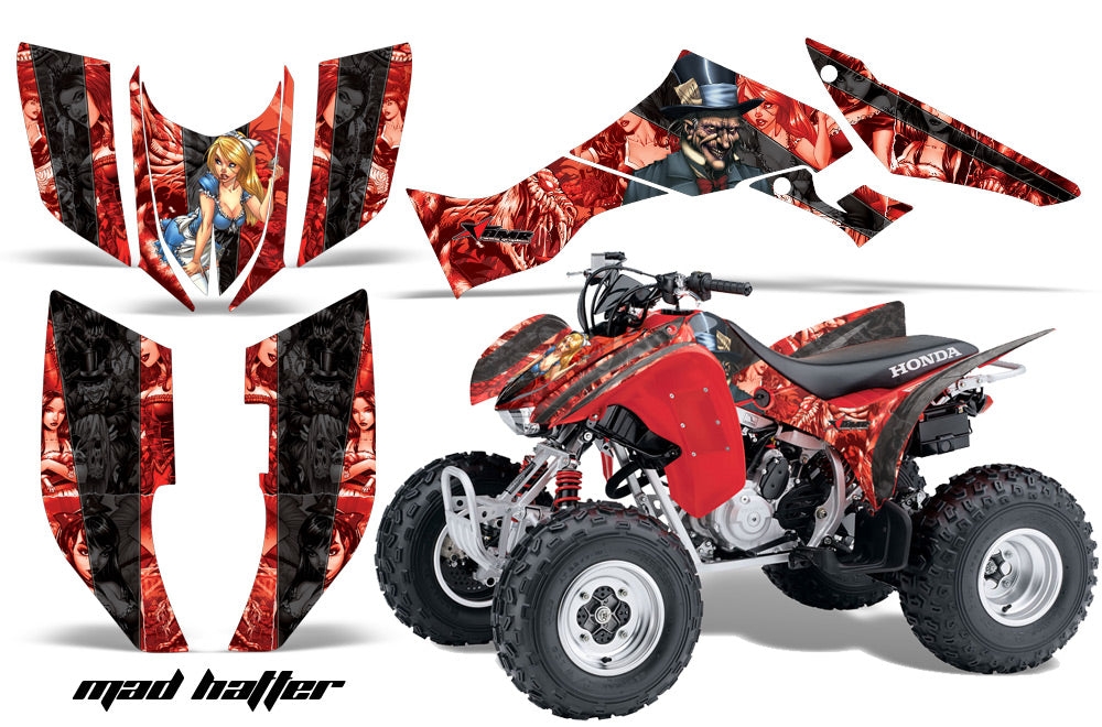 ATV Graphic Kit Quad Decal Wrap For Honda Sportrax TRX300EX 2007-2012 HATTER RED BLACK-atv motorcycle utv parts accessories gear helmets jackets gloves pantsAll Terrain Depot