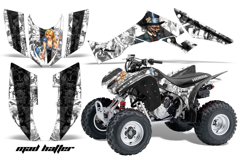 ATV Graphic Kit Quad Decal Wrap For Honda Sportrax TRX300EX 2007-2012 HATTER WHITE BLACK-atv motorcycle utv parts accessories gear helmets jackets gloves pantsAll Terrain Depot