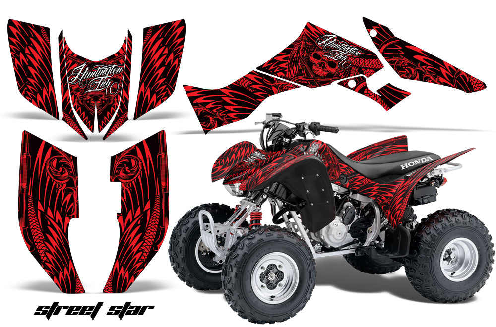 ATV Graphic Kit Quad Decal Wrap For Honda Sportrax TRX300EX 2007-2012 HISH RED-atv motorcycle utv parts accessories gear helmets jackets gloves pantsAll Terrain Depot