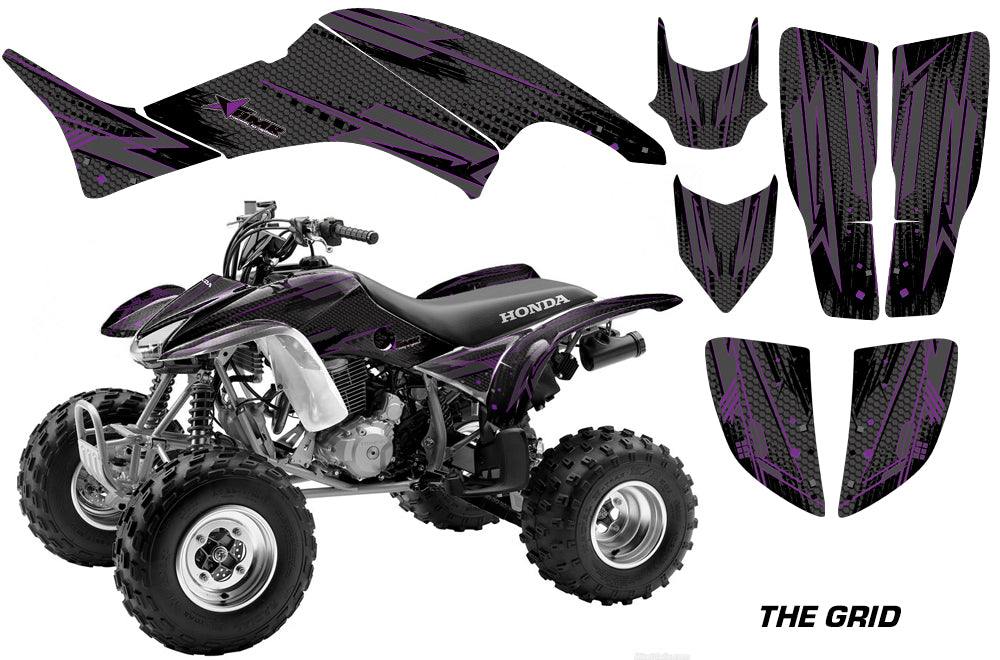 ATV Graphics Kit Decal Quad Sticker Wrap For Honda TRX400EX 1999-2007 THE GRID PURPLE-atv motorcycle utv parts accessories gear helmets jackets gloves pantsAll Terrain Depot