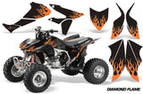 ATV Graphics Kit Quad Decal Sticker Wrap For Honda TRX450R TRX450ER DIAMOND FLAMES ORANGE BLACK