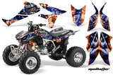 ATV Graphics Kit Quad Decal Sticker Wrap For Honda TRX450R TRX450ER HATTER BLUE ORANGE