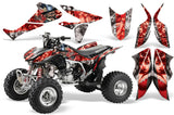 ATV Graphics Kit Quad Decal Sticker Wrap For Honda TRX450R TRX450ER HATTER RED SILVER