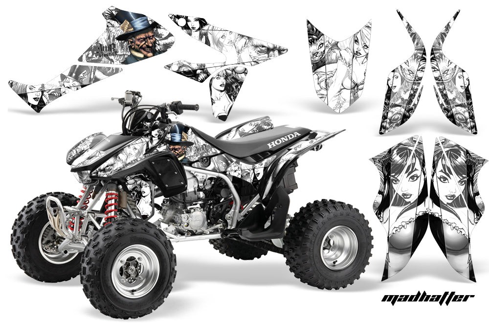 ATV Graphics Kit Quad Decal Sticker Wrap For Honda TRX450R TRX450ER HATTER WHITE-atv motorcycle utv parts accessories gear helmets jackets gloves pantsAll Terrain Depot