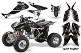 ATV Graphics Kit Quad Decal Sticker Wrap For Honda TRX450R TRX450ER HATTER BLACK WHITE