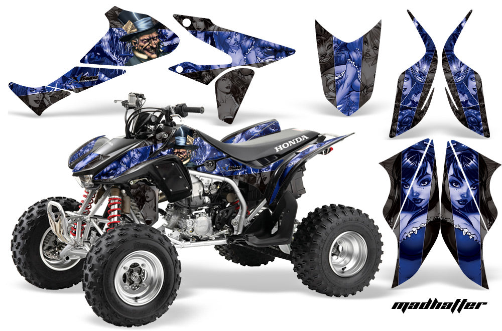 ATV Graphics Kit Quad Decal Sticker Wrap For Honda TRX450R TRX450ER HATTER BLUE BLACK-atv motorcycle utv parts accessories gear helmets jackets gloves pantsAll Terrain Depot