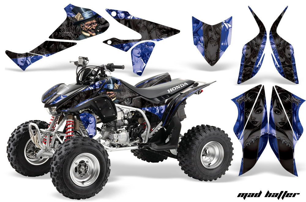 ATV Graphics Kit Quad Decal Sticker Wrap For Honda TRX450R TRX450ER HJATTER BLACK BLUE-atv motorcycle utv parts accessories gear helmets jackets gloves pantsAll Terrain Depot