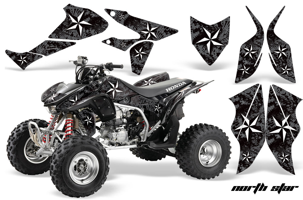 ATV Graphics Kit Quad Decal Sticker Wrap For Honda TRX450R TRX450ER NORTHSTAR BLACK-atv motorcycle utv parts accessories gear helmets jackets gloves pantsAll Terrain Depot
