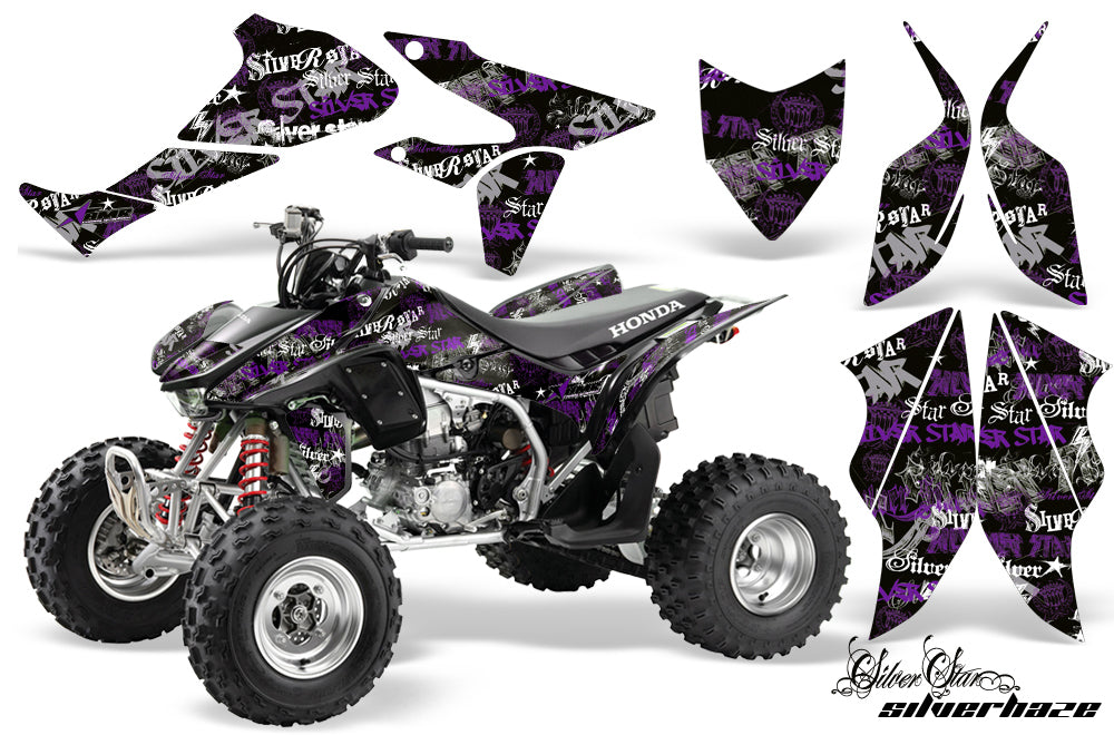 ATV Graphics Kit Quad Decal Sticker Wrap For Honda TRX450R TRX450ER SSSH PURPLE BLACK-atv motorcycle utv parts accessories gear helmets jackets gloves pantsAll Terrain Depot