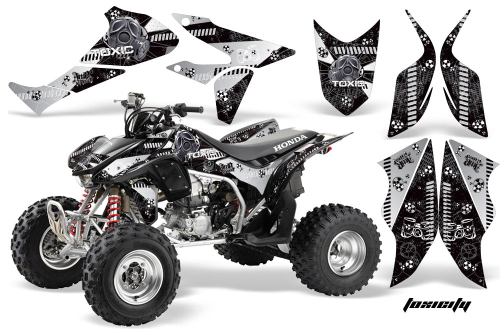 ATV Graphics Kit Quad Decal Sticker Wrap For Honda TRX450R TRX450ER TOXIC WHITE BLACK-atv motorcycle utv parts accessories gear helmets jackets gloves pantsAll Terrain Depot