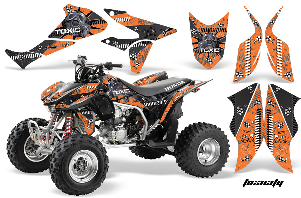 ATV Graphics Kit Quad Decal Sticker Wrap For Honda TRX450R TRX450ER TOXIC BLACK ORANGE-atv motorcycle utv parts accessories gear helmets jackets gloves pantsAll Terrain Depot