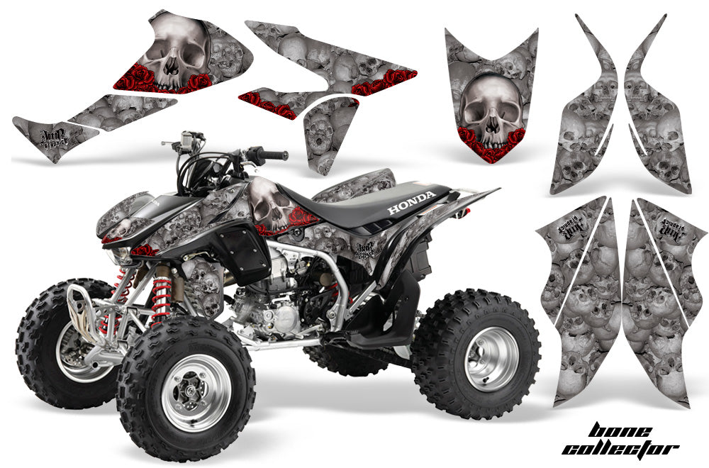 ATV Graphics Kit Quad Decal Sticker Wrap For Honda TRX450R TRX450ER BONES SILVER-atv motorcycle utv parts accessories gear helmets jackets gloves pantsAll Terrain Depot