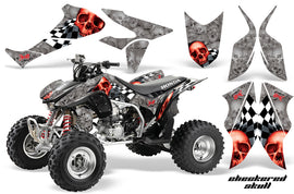 ATV Graphics Kit Quad Decal Sticker Wrap For Honda TRX450R TRX450ER CHECKERED RED SILVER-atv motorcycle utv parts accessories gear helmets jackets gloves pantsAll Terrain Depot